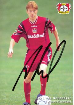 Andreas Neuendorf  1996/1997   Bayer 04 Leverkusen Fußball Autogrammkarte original signiert 