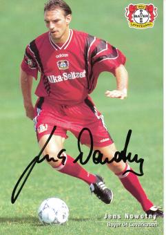 Jens Nowotny  1996/1997   Bayer 04 Leverkusen Fußball Autogrammkarte original signiert 
