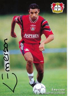 Emerson  1997/1998   Bayer 04 Leverkusen Fußball Autogrammkarte original signiert 