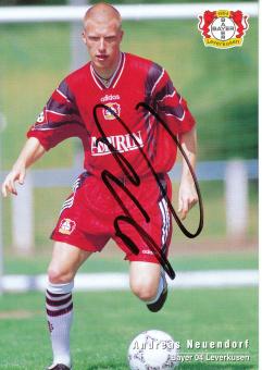 Andreas Neuendorf  1997/1998   Bayer 04 Leverkusen Fußball Autogrammkarte original signiert 