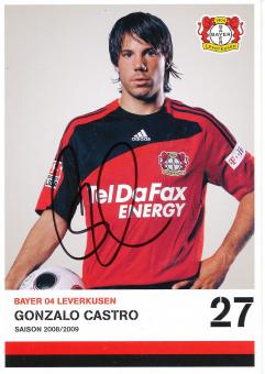 Gonzalo Castro  2008/2009   Bayer 04 Leverkusen Fußball Autogrammkarte original signiert 