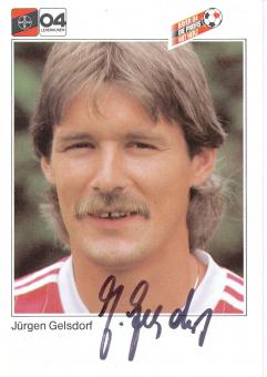 Jürgen Gelsdorf  1.11.1983  Bayer 04 Leverkusen Fußball Autogrammkarte original signiert 