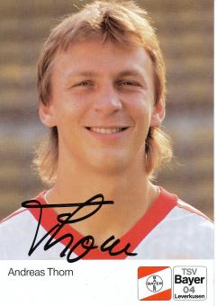 Andreas Thom   20.8.1990  Bayer 04 Leverkusen Fußball Autogrammkarte original signiert 