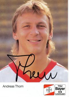 Andreas Thom   20.8.1990  Bayer 04 Leverkusen Fußball Autogrammkarte original signiert 