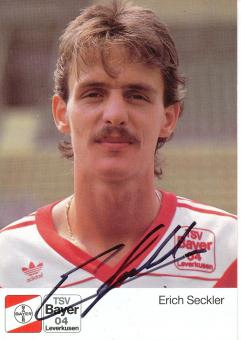 Erich Seckler  1.8.1988  Bayer 04 Leverkusen Fußball Autogrammkarte original signiert 