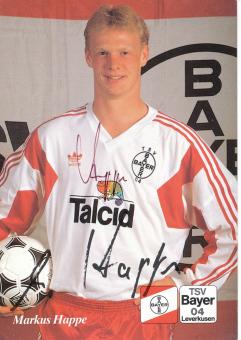 Markus Happe  25.08.1992  Bayer 04 Leverkusen Fußball Autogrammkarte original signiert 