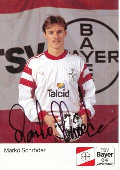 Marko Schröder   5.03.1991  Bayer 04 Leverkusen Fußball Autogrammkarte original signiert 
