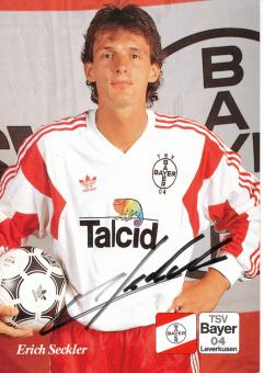 Erich Seckler  1.08.1991  Bayer 04 Leverkusen Fußball Autogrammkarte original signiert 