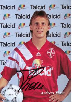 Andreas Thom  15.08.1993  Bayer 04 Leverkusen Fußball Autogrammkarte original signiert 