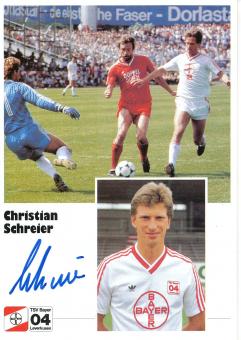 Christian Schreier  1.8.1986  Bayer 04 Leverkusen Fußball Autogrammkarte original signiert 