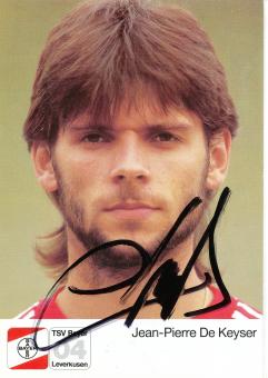 Jean Pierre De Keyser  1.9.1987  Bayer 04 Leverkusen Fußball Autogrammkarte original signiert 