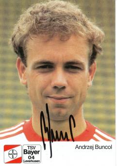 Andrzej Buncol  15.7.1988  Bayer 04 Leverkusen Fußball Autogrammkarte original signiert 