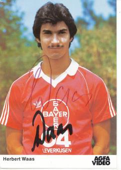 Herbert Waas   Bayer 04 Leverkusen Fußball Autogrammkarte original signiert 
