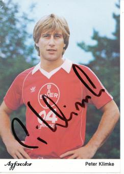 Peter Klimke  Bayer 04 Leverkusen Fußball Autogrammkarte original signiert 