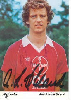 Arne Larsen Økland  Bayer 04 Leverkusen Fußball Autogrammkarte original signiert 