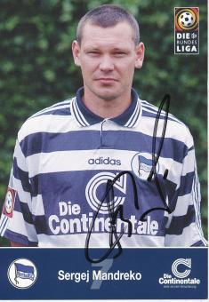 Sergej Mandreko  1997/1998  Hertha BSC Berlin  Fußball Autogrammkarte original signiert 