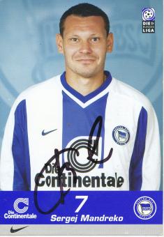 Sergej Mandreko  1999/2000  Hertha BSC Berlin  Fußball Autogrammkarte original signiert 
