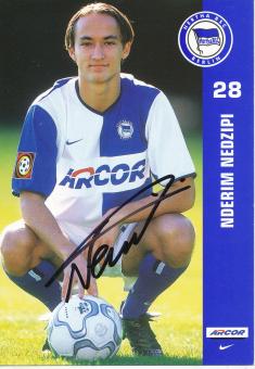Nderim Nedzipi  2001/2002  Hertha BSC Berlin  Fußball Autogrammkarte original signiert 