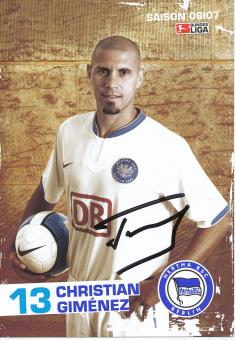 Christian Gimenez  2006/2007  Hertha BSC Berlin  Fußball Autogrammkarte original signiert 