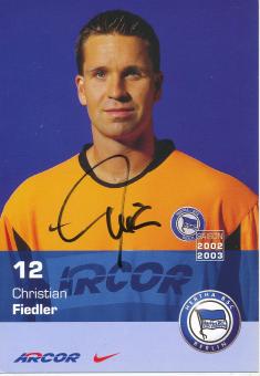 Christian Fiedler  2002/2003  Hertha BSC Berlin  Fußball Autogrammkarte original signiert 