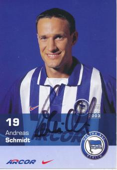 Andreas Schmidt  2002/2003  Hertha BSC Berlin  Fußball Autogrammkarte original signiert 