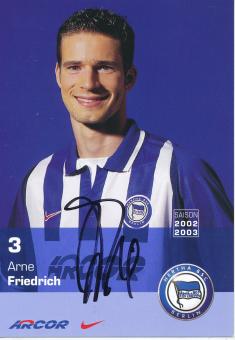 Arne Friedrich  2002/2003  Hertha BSC Berlin  Fußball Autogrammkarte original signiert 