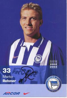 Marko Rehmer  2002/2003  Hertha BSC Berlin  Fußball Autogrammkarte original signiert 