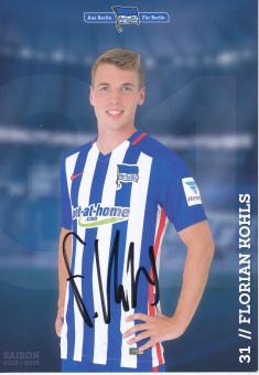 Florian Kohls  2015/2016  Hertha BSC Berlin  Fußball Autogrammkarte original signiert 