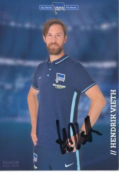 Hendrik Vieth  2015/2016  Hertha BSC Berlin  Fußball Autogrammkarte original signiert 