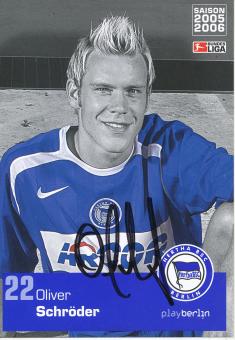 Oliver Schröder   2005/2006  Hertha BSC Berlin  Fußball Autogrammkarte original signiert 