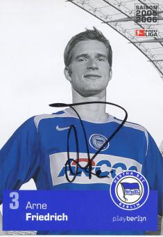Arne Friedrich   2005/2006  Hertha BSC Berlin  Fußball Autogrammkarte original signiert 