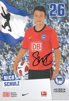 Nico Schulz   2010/2011  Hertha BSC Berlin  Fußball Autogrammkarte original signiert 