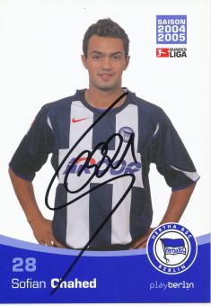 Sofian Chahed  2004/2005  Hertha BSC Berlin  Fußball Autogrammkarte original signiert 