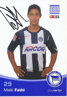 Malik Fathi  2004/2005  Hertha BSC Berlin  Fußball Autogrammkarte original signiert 
