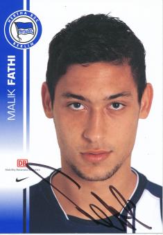 Malik Fathi  2007/2008  Hertha BSC Berlin  Fußball Autogrammkarte original signiert 