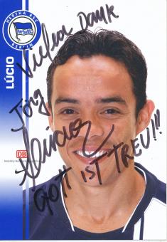 Lucio  2007/2008  Hertha BSC Berlin  Fußball Autogrammkarte original signiert 