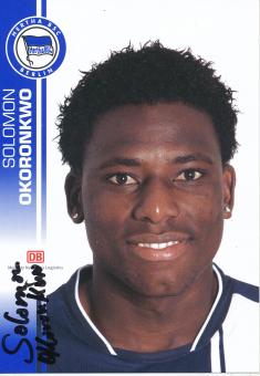 Solomon Okoronkwo  2007/2008  Hertha BSC Berlin  Fußball Autogrammkarte original signiert 