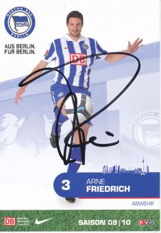 Arne Friedrich  2009/2010  Hertha BSC Berlin  Fußball Autogrammkarte original signiert 