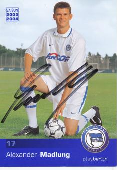 Alexander Madlung  2003/2004  Hertha BSC Berlin  Fußball Autogrammkarte original signiert 