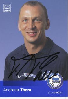 Andreas Thom  2003/2004  Hertha BSC Berlin  Fußball Autogrammkarte original signiert 