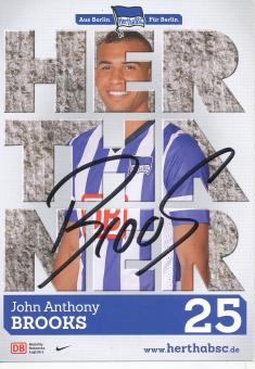 John Anthony Brooks  2013/2014  Hertha BSC Berlin  Fußball Autogrammkarte original signiert 