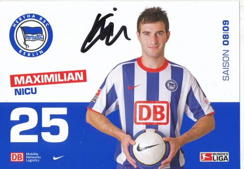 Maximilian Nicu  2008/2009  Hertha BSC Berlin  Fußball Autogrammkarte original signiert 