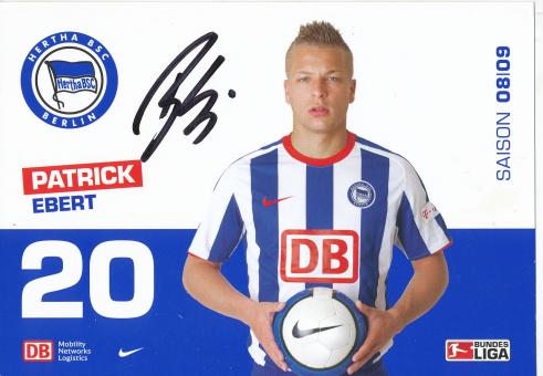 Patrick Ebert  2008/2009  Hertha BSC Berlin  Fußball Autogrammkarte original signiert 