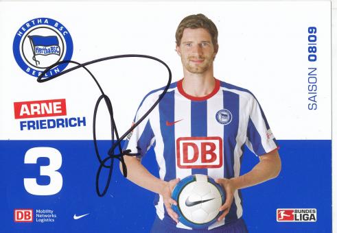 Arne Friedrich  2008/2009  Hertha BSC Berlin  Fußball Autogrammkarte original signiert 