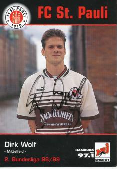 Dirk Wolf  1998/1999  FC St.Pauli  Fußball Autogrammkarte original signiert 