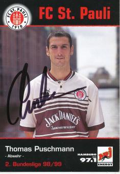 Thomas Puschmann  1998/1999  FC St.Pauli  Fußball Autogrammkarte original signiert 