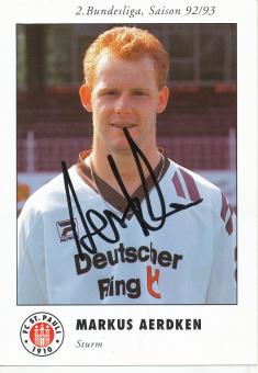 Markus Aerdken  1992/1993  FC St.Pauli  Fußball Autogrammkarte original signiert 