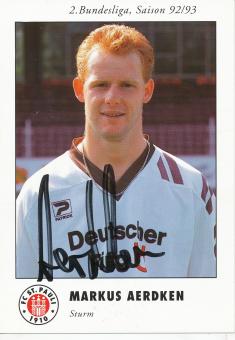 Markus Aerdken  1992/1993  FC St.Pauli  Fußball Autogrammkarte original signiert 