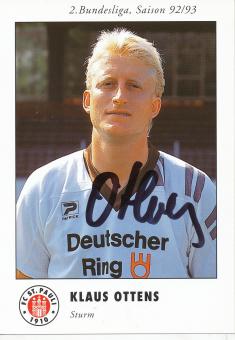 Klaus Ottens  1992/1993  FC St.Pauli  Fußball Autogrammkarte original signiert 