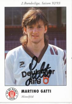 Martino Gatti  1992/1993  FC St.Pauli  Fußball Autogrammkarte original signiert 